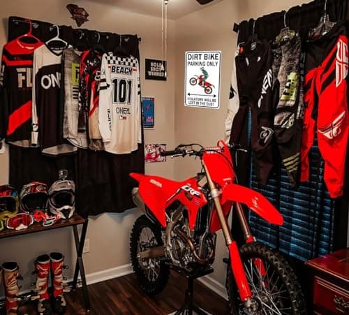 Dirt Bike Accessories Boys Motorcross Gifts Funny Dirty Bike Parking Only Vintage Tin Sign for Man Cave Boy's Room Garage Wall Decor 8x12 Inch (3064)