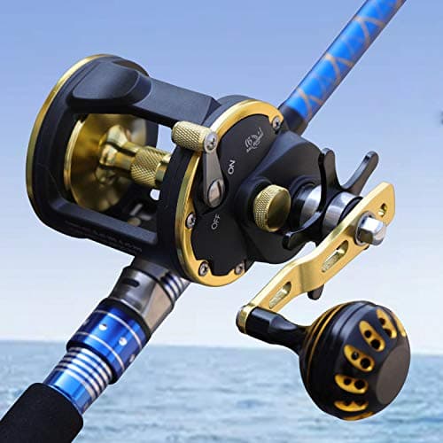 Sougayilang Trolling Reel Saltwater Level Wind Reels, Drag Reels Boat Fishing Ocean Fishing for Sea Bass Grouper
