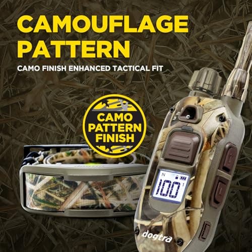 Dogtra 1900X Camouflage E-Collar - 3/4 Mile Range, Dogs 45 lbs+, IPX9K Waterproof, 100 Stimulation Levels, Vibration, Tone, Rechargeable - Ideal for Dog Owners and Professional Trainers