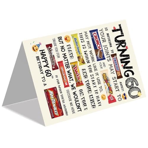 Funny 60th Birthday Card, Happy 60th Birthday Gifts for Women Men, Cool 60 Year Old Birthday Card Gifts for Him Her, Unique 60th Birthday Decorations Ideas for Parents