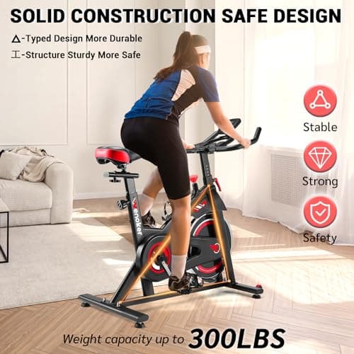 Exercise Bike, WENOKER Stationary Bike for Home, Indoor Bike with Silent Belt Drive, Heavy Flywheel, Comfortable Seat Cushion and Upgraded Digital Display