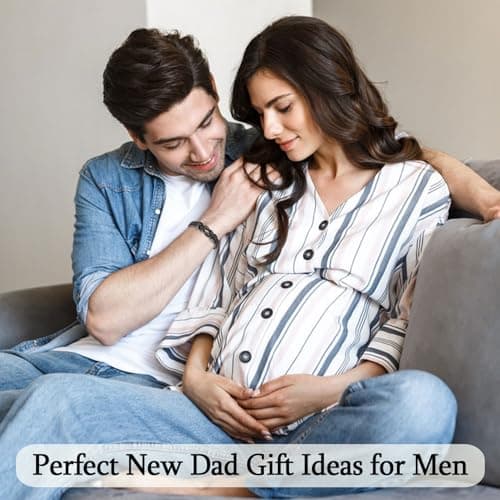 New Dad Gifts for Men, First Time Parents Gift Dad to Be Gift for Father's Day Birthday Christmas, Leather Bangle Bracelet for Daddy Him Husband