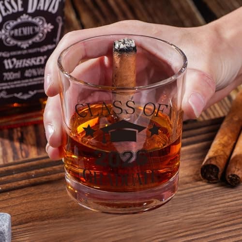 7oz Graduate Whiskey Glasses, Masters Degree Graduation Gift for Brother Son Him, College Grad Present Class of 2026 Graduate Whiskey Glass, Masters Graduation Gifts for Men B0GJLB9JFY