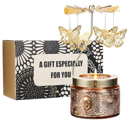 Birthday Gifts for Women Friendship, Unique Candle Gift for Christmas Anniversary Mothers Day Butterfly Rotating Scented Candle, Gifts for Women Mom Daughter Sister Wife B0CLGLXGQ5