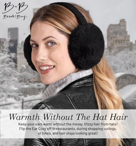 Brook + Bay Ear Muffs Winter Women - Winter Ear Muffs for Women - Adjustable Fluffy Folding Earmuffs - Women's Earmuffs