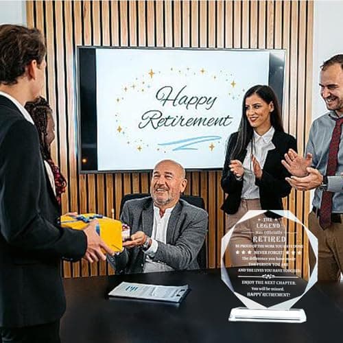 Movdyka Retirement Gifts for Men Women 2025 Happy Retire Present Decorations Crystal Plaque Keepsakes Best Retirement Gift Ideas for Boss Coworker Retired Teacher Doctor Friends Mom