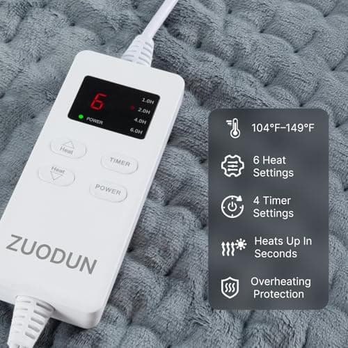 Heating Pad for Back, Neck, and Shoulder Pain Relief, Electric Heat Pad with 6 Heat Levels, Moist Heat Option, Auto Shut-Off, Birthday Christmas Gift for Women Men Mom Dad Grandma, Gift for her B0FL23X3DZ