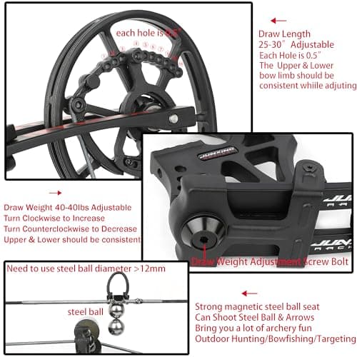 Compound Bow Dual-use for Arrows and Steel Ball,Hunting Bows,40-70lbs Adjustable,Short-Axis Compound Bow Set for Archery Outdoor Hunting Target Shooting Bow Fishing