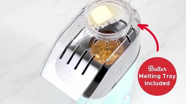 Popcorn Machine, Oil-Free Air Popped Popcorn, Built-In Measuring Cup & Butter Melting Tray, Movie Night Snacks Dash Fresh Pop Popcorn Maker, Electric Hot Air Popper, 16-Cup, White B07NWDSVPP
