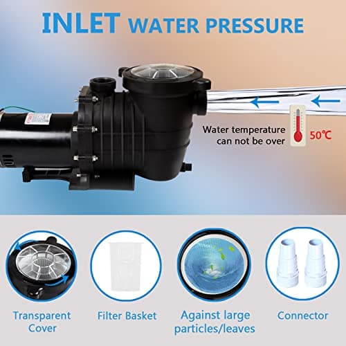 TOPWAY 2HP 110v Swimming Pool Pump 111GPM Filter Garden lnground and Above Ground Pools Water Pump