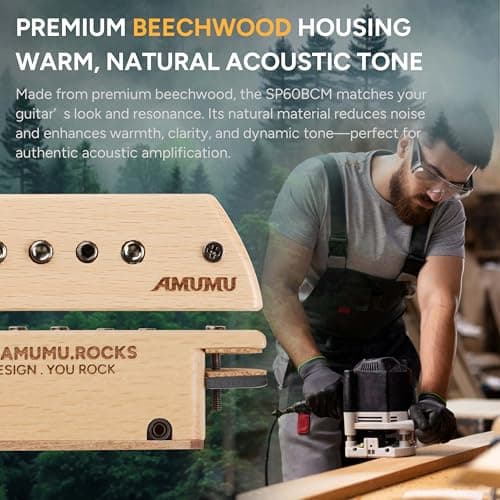 AMUMU SP60BCM Magnetic Passive Soundhole Humbucker Pickup for Acoustic Guitars