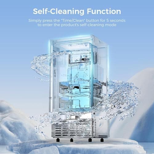 Kismile Under Counter Nugget Ice Maker, Pebble Ice Machine 80 lbs/Day, 24H Timer, Self-Cleaning, Double Ice Baskets, Built-in Ice Maker for Home & Office (Grey