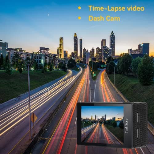 Jadfezy Action Camera FHD 1080P with 32GB Card, 98FT/30M Underwater Waterproof Camera with 2 Rechargeable Batteries, Wide Angle Sports Camera with Accessories Kit Suitable for Helmet, Bicycle, etc.