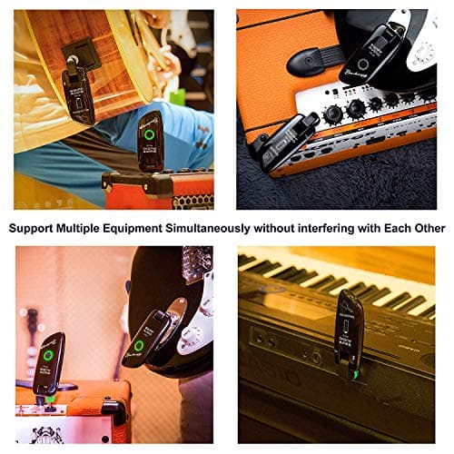 SWIFF Wireless Guitar System Rechargeable Wireless Guitar Transmitter Receiver Support Multi Channels and Long Battery Life for Electric Musical Instruments