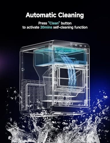 EUHOMY Nugget Ice Maker Countertop, 40Lbs/24H Pebble Ice Maker Machine, Self-Cleaning Countertop Sonic Ice Makers with Ice Scoop&Basket, Pellet Ice Maker Machine for Home/Kitchen/Office