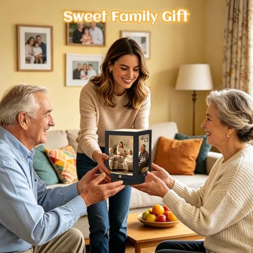 Mixoo 4x6 Picture Frame Light, Vintage Rotating Photo Frame Tabletop Lamp, Touch Desk Lamp for Bedroom Bedside, Table lamps for Office Family Retirement Anniversary Birthday Gifts (Wooden Black) B0FN7D9BXX
