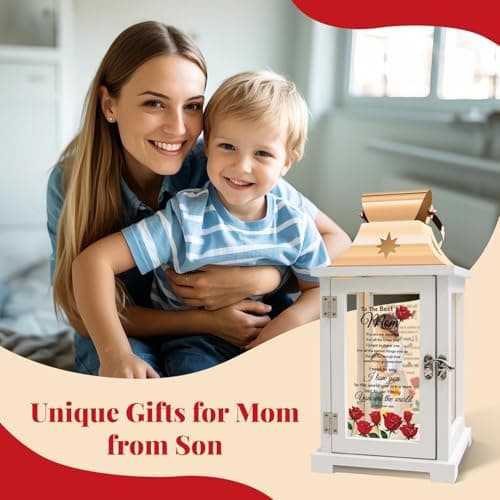 Mothers Day Birthday Gifts for Mom from Son, Mom Gifts from Son - Happy Birthday, Christmas, Valentine's Day Gifts Mom Son Figurine Lantern