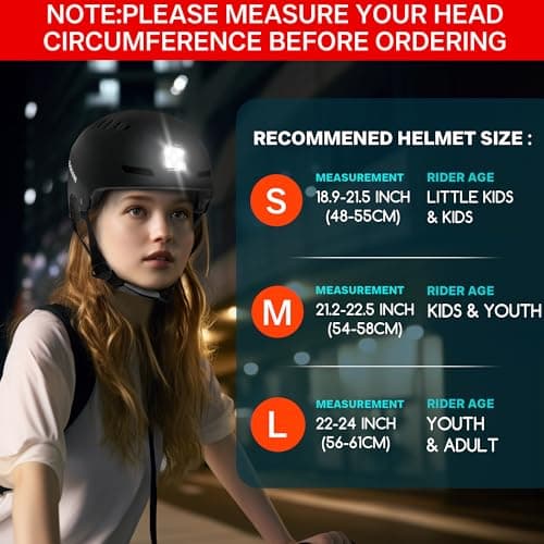 DKONI Bike Helmet with LED Lights Bicycle Helmets Commuter Cycling Helmet USB Rechargeable Front & Back LED Light Helmet for Adult Men Women