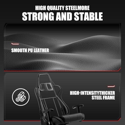GTRACING Gaming Chair Racing Office Computer Ergonomic Video Game Chair Backrest and Seat Height Adjustable Swivel Recliner with Headrest and Lumbar Pillow Esports Chair (Dark Black)