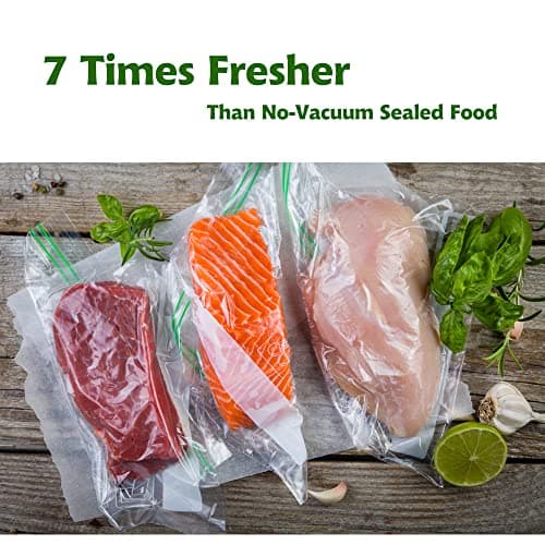 MEGAWISE Vacuum Sealer Bags (8''x 12''-110pcs) for Food Freshness Preservation, BPA Free Vacuum Storage Bags for Food or Sous Vide, Seal a Meal,Double-Sided Texture, Double Lock Freshness (110 count)