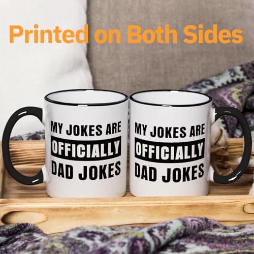 Aurahouse New Dad Gifts First Time, Officially Dad Jokes Mug, Pregnancy Announcement for Husband Funny, Daddy to Be Gifts for 1st Time Dads Birthday Baby Shower Fathers Day, Expecting Father Gift