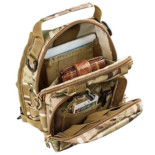 FAMI Outdoor Tactical Bag Backpack, Military Sport Bag Pack Sling Shoulder Backpack Tactical Satchel for Every Day Carry (CP)