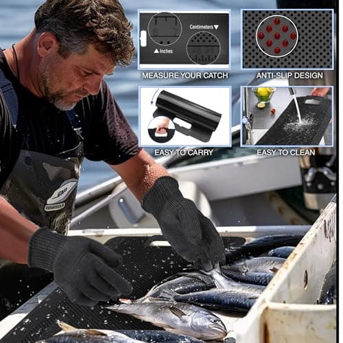 Mossy Oak Fish Fillet Knife Set, 5 PCS Fish Cleaning Kit Includes 7" Fishing Knife, Non-Slip Fish Fillet Mat, Knife Sharpener, Fish Scaler Remover and Cut Resistant Gloves, Fishing Accessories Gifts