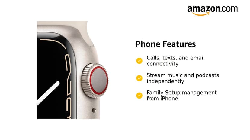 Apple Watch Series 7 (GPS + Cellular, 41mm) Starlight Aluminum Case with Starlight Sport Band, Regular (Renewed)