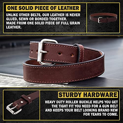 Relentless Tactical The Ultimate Leather Gun Belt | Made in USA | Concealed Carry EDC Belt for Men