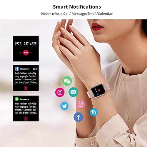 Fitpolo Smart Watch for Women,1.8” Touchscreen, Bluetooth Call, Alexa Built-in,24/7 Heart Rate SpO2 Monitor,Step Counting,Sleep Tracking, IP68 Waterproof Fitness Tracker Watch for Android iPhone