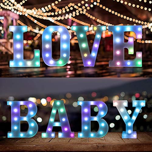 Foaky Upgraded Light Up Letters,Colorful Marquee Light Up Letter with Remote,Marquee Letters for Girl Gifts Teen Girl Gifts Trendy Stuff,Birthday Party Decoration (A)