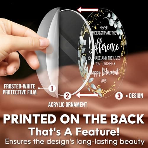 HEXMOZ Retirement Gifts - Retirement Gifts for Women, Men 2025 - Retired Ornament 2025 - Retired Gift for Coworker, Boss, Employee, Teacher, Nurse, Woman, Man - Acrylic Christmas Ornament Keepsake