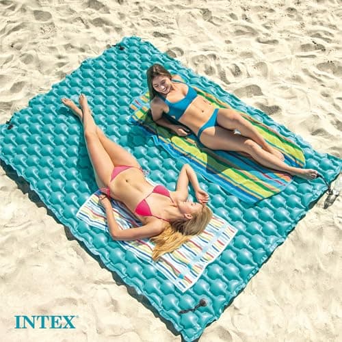 Intex Giant Inflatable Floating Water Mat Relaxing Platform Pad for Pools and Lakes.
