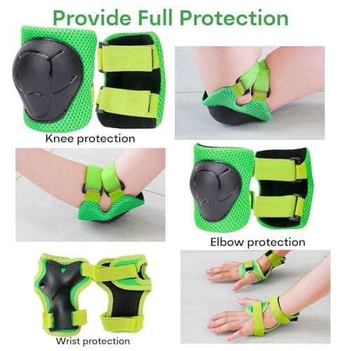 KAMUGO Kids Bike Helmet, Toddler Helmet for Ages 2-8 Boys Girls with Sports Protective Gear Set Knee Elbow Wrist Pads for Skateboard Cycling Scooter Rollerblading