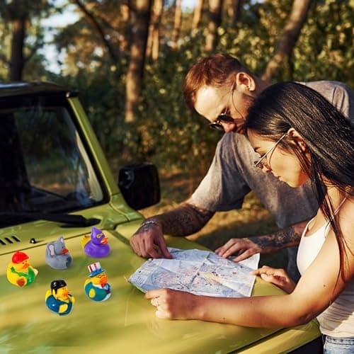 JOYIN 30 Pcs Rubber Ducks, Random Assortment Ducks Bulk with Mesh Carry Bag, Mini Rubber Duckies for Baby Bath Toys, Kids Toddler Summer Pool Toys Birthday Gifts Party Favors