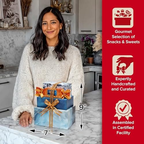 Broadway Basketeers Food Gift Baskets for Holiday Delivery, Men, Women, College Students - Gift With Chocolate Cookies, Popcorn & Candies - Birthday, Thank You, Sympathy or Get Well Christmas Gifts Box