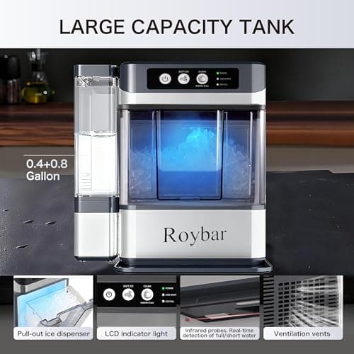 Large Capacity Nugget Ice Makers Countertop One-Click Operation Self-Cleaning Portable Ice Maker 41lbs/24H with There is A Detachable 0.8 Gallons Water Tank Ice Machine for Home,Office
