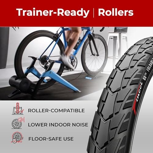 Fincci 700x40c Bike Tires, 42-622, Foldable, 1mm Nylon Antipuncture Protection with 48mm Schrader Valve Inner Tubes, Tough & Durable, Pack of 2 – for Gravel, Road, Hybrid & Touring Bicycles