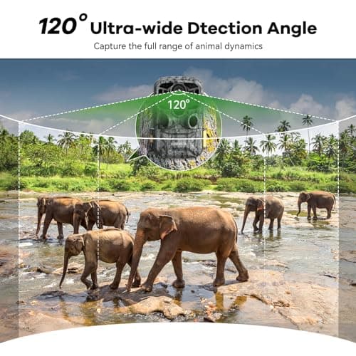 DEATTI Trail Camera 48MP 4K Game Camera with 8 Batteries 32GB SD Card,WiFi Bluetooth Connection,Trail Cameras with Night Vision Motion Activated Waterproof for Wildlife Deer Outdoor 0.1s Trigger Time