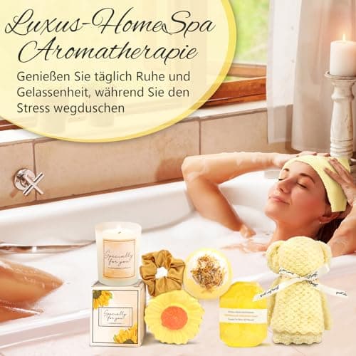 Birthday Gifts for Women, Sunflower Self-Care Package, Sending Sunshine Get Well Gifts for Women, Her, Sister, Mom, Best Friends, Unique Relaxation Spa Basket Perfect for Valentine's Mother's Day