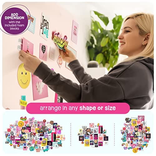 Pretty Me Wall Collage Kit for Teen & Tween Girls - Arts Craft Gift Ideas for Age 11, 12,13, 14, 15, 16 Year Old Girl - Birthday Gifts and Stuff for Teenage Bedroom Decor - Teens Creative Crafts Kits