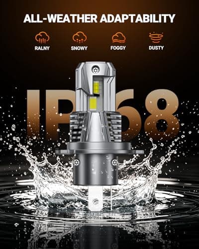 SEALIGHT H4/9003 LED Light Bulb, 1:1 Real Size, 900% Brighter than Origin, 46,000LM Super Output, 6500K Cool White with 25000RPM Fan, 3Mins Plug and Play, Pack of 2