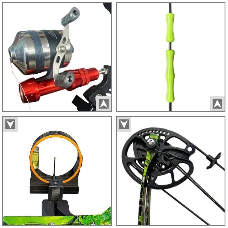 Bowfishing Bow Kit with Arrow Ready to Shoot Right Handed 15-45 LBS Draw Length 18"-29.5" Adjustable,Axle-to-Axle: 34.2",Complete Compound Bow Fishing Kit 2024 New