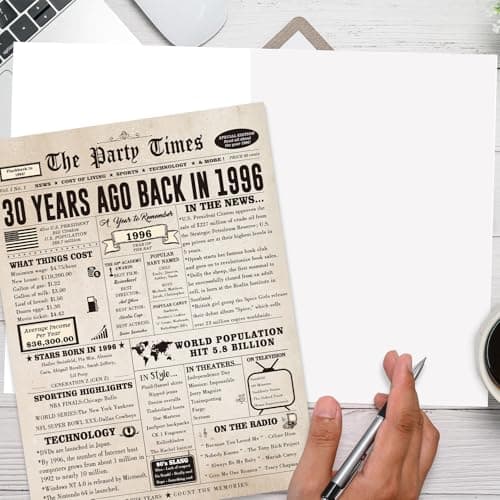Jumbo 10.6 x 7.9 Inch 30 Bday Cards for Husband Wife Daughter Son, Retro 30 Year Old Gift Ideas for Family Celebration Huameigf Funny 30th Birthday Card Gifts Decorations for Women Men Him Her B0CKYF1DH8