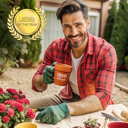 VELENTI Gardener Coffee Mug Gift - Funny Plant Pot Mug with Shovel Spoon - Cool Coffee Mugs for Men, Women - Mug for Gardeners, Dad Birthday Gifts, Cute Mom Christmas Gifts (Gardener Coffee Mug) B0BW7N5B3J