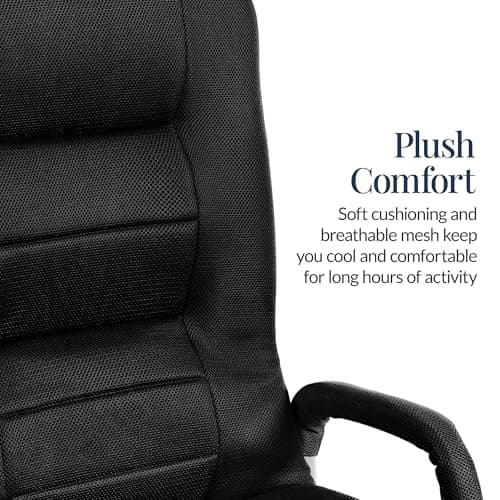 Best Choice Products Swivel Gaming Chair 360 Degree Multipurpose Floor Chair Rocker for TV, Reading, Playing Video Games w/Lumbar Support, Armrest Handles, Adjustable Foldable Backrest - Black/Black