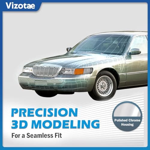 Headlights Assembly for 1998-2002 Mercury Grand Marquis Halogen Headlamp Replacement, High/Low Beam W/Bulbs, Driver&Passenger Side
