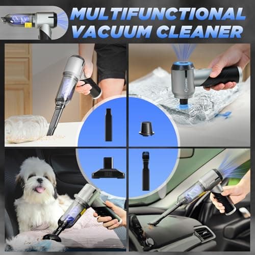 Mini Car Vacuum with Brushless Motor,Air Duster Blower,Rechargeable Foldable Vacuum Cleaner,for Home, Office Pet,Gifts Saker Handheld Car Vacuum Portable Cordless17000Pa HL132 Black B0D8PQHYV3