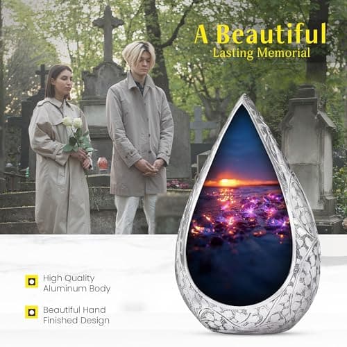 Diamond Memorial Burial Urn for Adult Ashes Male & Female - Black Cremation Funeral Urns for Human Ashes Father & Mother - 3 Inch Small Urn for Decorative B0FG87J4WJ