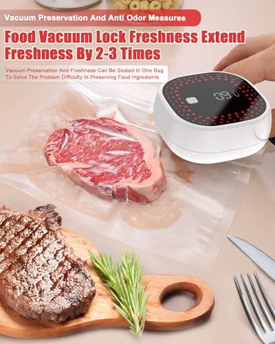 Electric Mason Jar Vacuum Sealer Kit - Auto-Stop with Digital Display, 60kPa Ultra Strong Suction for Wide/Regular Mouth Jars, Preserve Freshness 12X Longer (Includes 6 Lids & Bag Adapters)